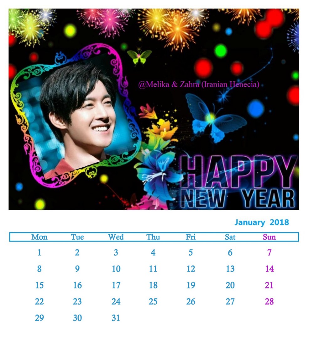Calendar January 2018 (2) - @Melika & Zahra (Iranian Henecia)