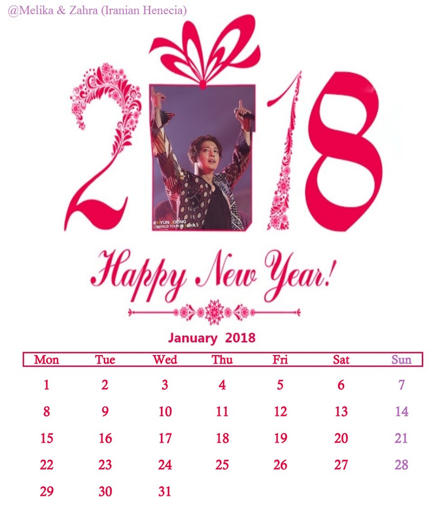 Calendar January 2018 (5) - @Melika & Zahra (Iranian Henecia)