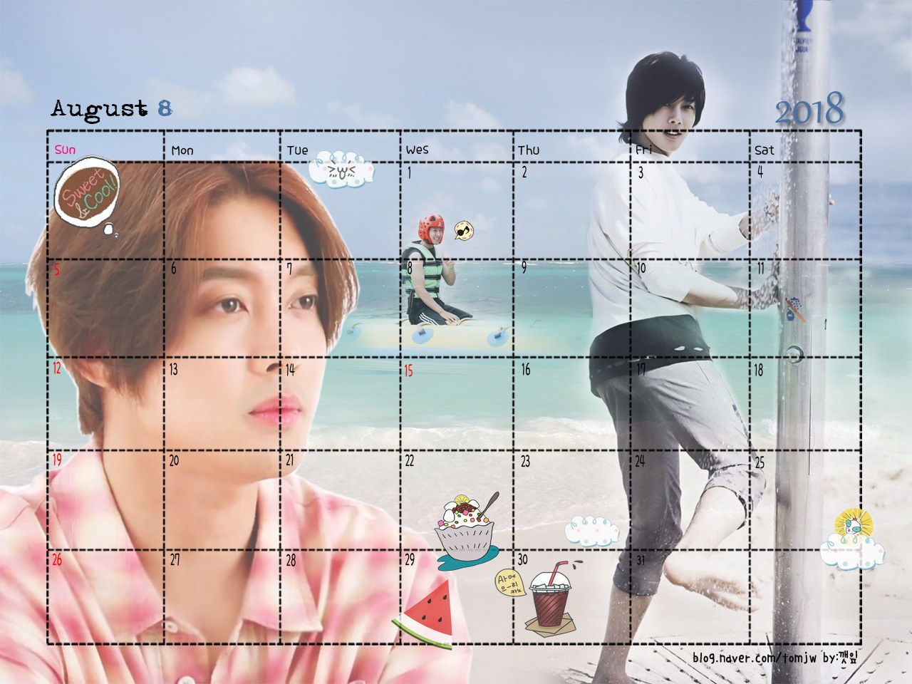 Calendar of August 2018