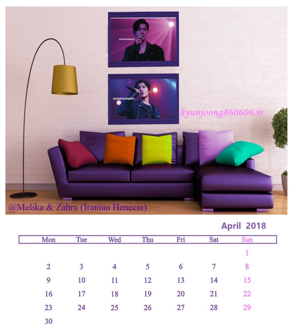 (Calendar April 2018 (2) - @Melika & Zahra (Iranian Henecia