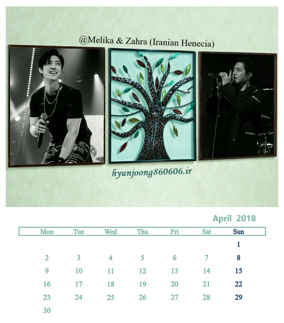 (Calendar April 2018 (3) - @Melika & Zahra (Iranian Henecia