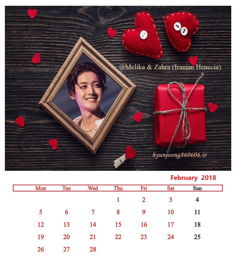 Calendar of February 2018 - Fanart by Melika and Zahra