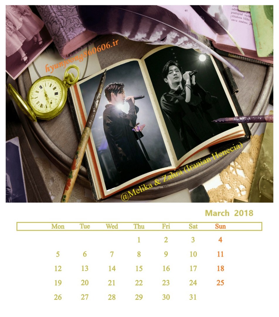 Calendar of March 2018 - Fanart by Melika and Zahra