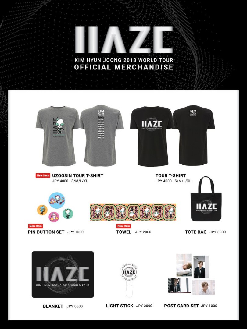 [Henecia JP] Kim Hyun Joong 2018 World Tour HAZE in Japan held on April 21 and 22 about goods sale of Encore performance![2018.04.18]