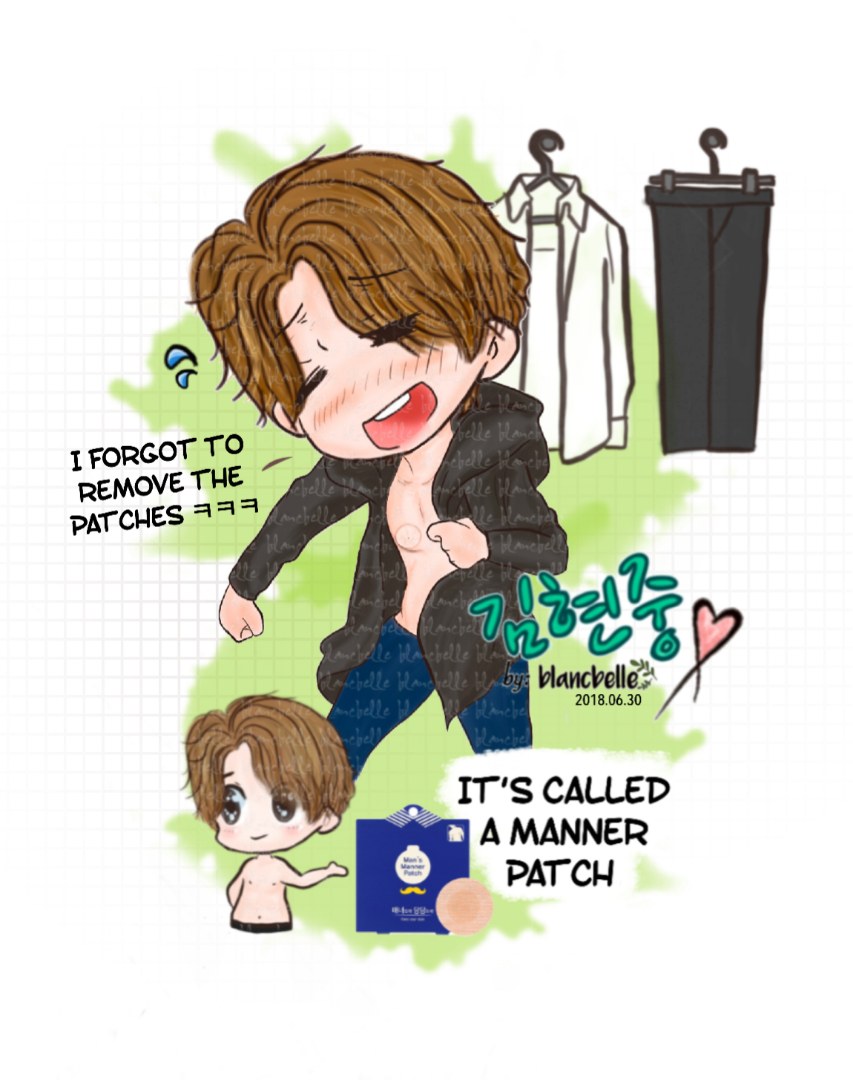 [Blancbelle Fanart] I forgot to remove the patches - It's called a manner patch [2018.06.30]