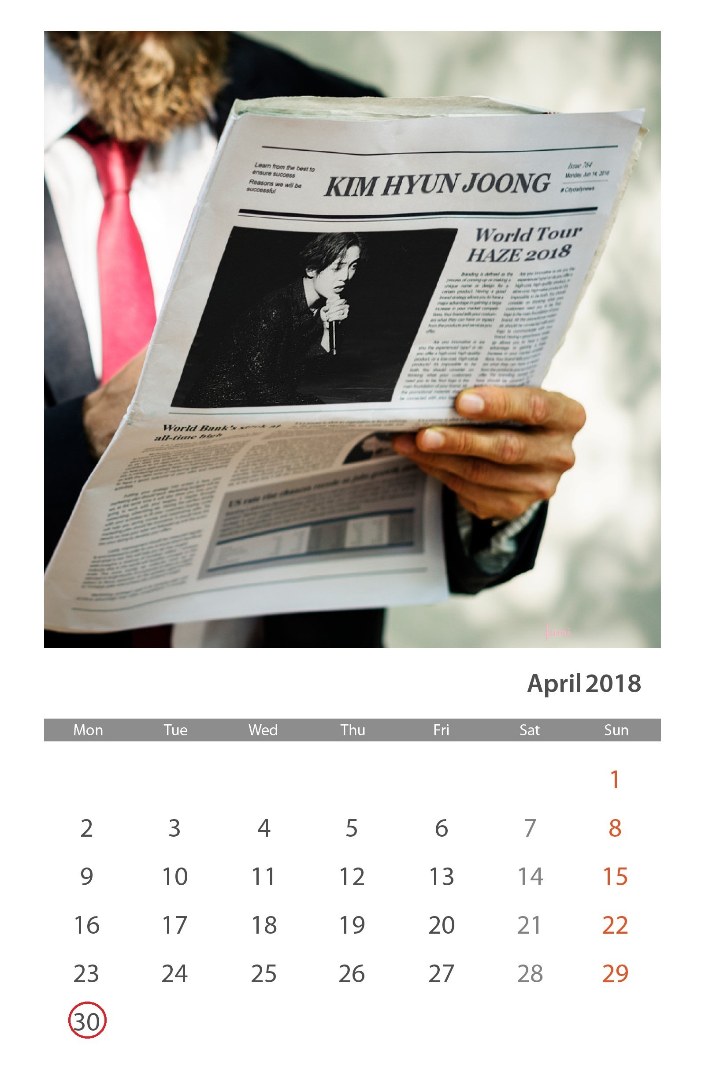 (Calendar of April 2018 (4