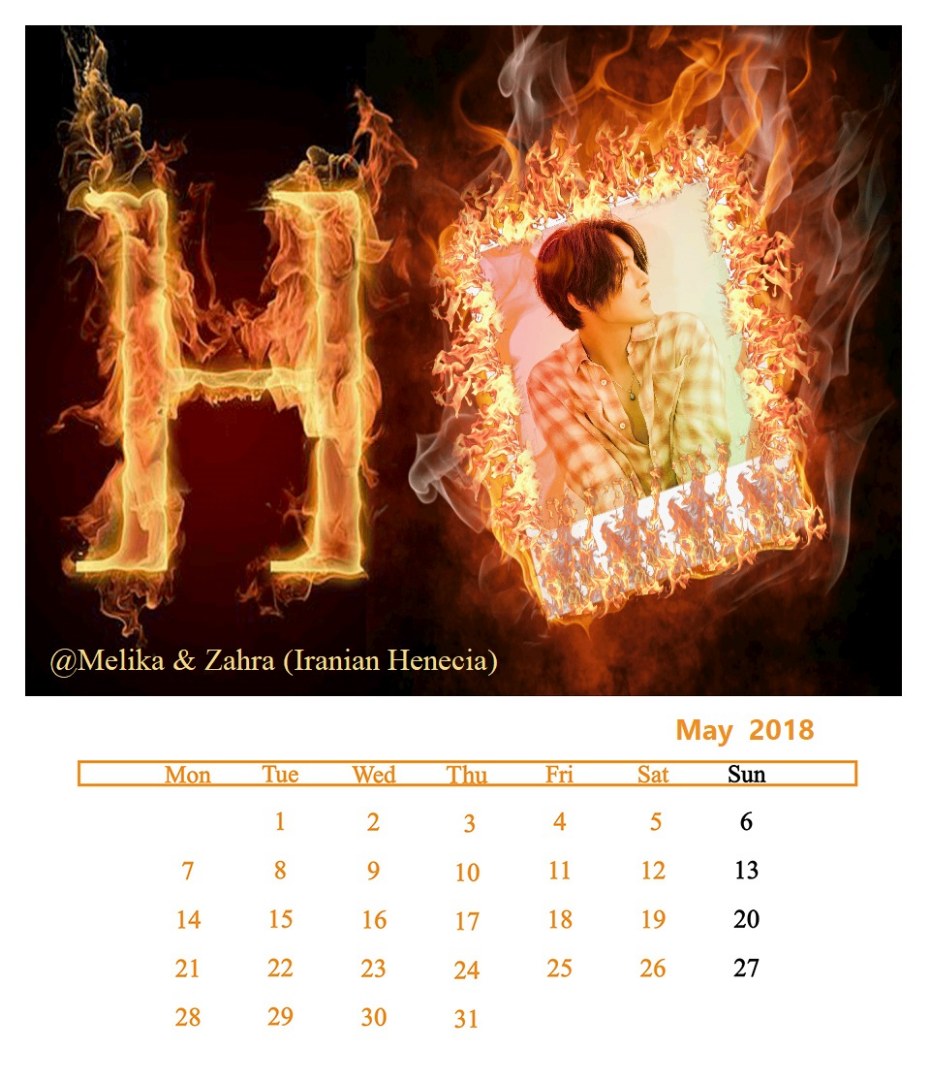Calendar of May 2018 - Fanart by Melika and Zahra